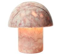 Marble Mushroom Table Lamp - Small Rechargeable USB-C Cordless Touch-Dimmable Night Light, Hand-Polished Natural Stone, 4.3"x4.7"
