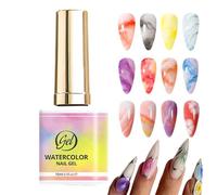 Marble Nail Polish,Watercolor Gradient Glue Manicure Tools | 15ml Blending Cloud Nail Polish Gel | for Builder Beginner Salon Summer Vacation Valentine's Day Birthday Travel Wedding Party Date