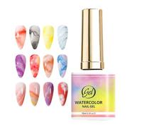 Marble Nail Polish, Watercolor Gradient Glue Manicure Tools, 15ml Fast Curing Nail Design Base Gel, for Builder Beginner Salon Summer Vacation Valentine's Day Birthday Travel Wedding Party Date