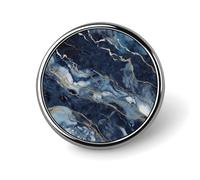 Marble Navy Blue Mixed Badges Circle with Button Design, Personalized Picture Pin Brooches, Round Badge Holders for Decorate Hat Shirt Clothing Bag Accessories