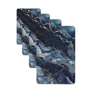 Marble Navy Blue Mixed Car Air Fresheners Cards 4 Pcs Hanging Fragrance Scented Cards Long-Lasting Car Aromatherapy Tablets for Wardrobe Bathroom Car Interior Mirror Pendant Gifts