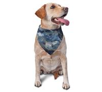 Marble Navy Blue Mixed Dog Bandana Pet Scarf Accessories for Small Medium Dogs Cats Photo Prop, Triangle Pet Bandanas Adjustable Puppy Bib Washable Dog Kerchief Puppy Neckerchief