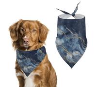 Marble Navy Blue Mixed Dog Bandanas for Feeding Grooming, Triangle Pet Bibs for Cats & Dogs Washable Fashion Pets Scarf for Party Travel 27.6 X 11.8 Inch