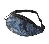 Marble Navy Blue Mixed Fanny Pack for Men Women Crossbody Waist Bag Waterproof Sports Belt Bag Outdoor Hip Pack