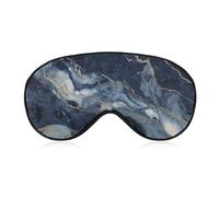 Marble Navy Blue Mixed Sleep Mask for Women Men, Soft Eye Mask with Adjustable Strap for Sleeping, Light Blocking Travel Blindfold for Nap Comfortable Eye Cover for Home Office