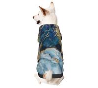 Marble Navy Blue Mixed Small Pets Wear Hoodies,Dog Jumper Sweatshirt,Warm And Lightweight, Soft Texture, Easy To Wear