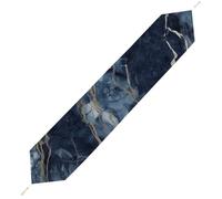 Marble Navy Blue Mixed Table Runner for Dining Table, Short Plush Runners Washable & Durable Tablerunner Modern Home Decor for Wedding, Kitchen, Holiday 178*33cm