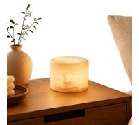 Marble Night Light, Natural Marble Bedside Lamp, Cordless Touch Light (A) | Natural Onyx Stone Cylinder Tap Accent with Color Changing Ambient Glow, Luxury Night Light for Bedroom Desk & Home Decor