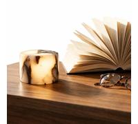 Marble Night Light, Natural Marble Bedside Lamp, Cordless Touch Light (B) | Natural Onyx Stone Cylinder Tap Accent with Color Changing Ambient Glow, Luxury Night Light for Bedroom Desk & Home Decor
