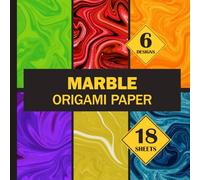 Marble Origami Paper: 18 Double-Sided Colored Sheets Printed with 6 Different Patterns (3 Sheets Each) - 8.25"x8.25"