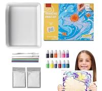 Marble Painting Kit, Water Marbling Paint Set - Gianal Supplies Marble Painting for - Creative Gift Ideas and Crafts for Girls and Boys Aged