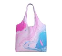 Marble Pastel Blue Purple Canvas Tote Bag for Women Reusable Shopping Grocery Bags with Handles Cloth bags