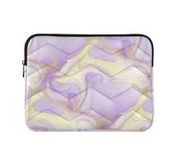 Marble Pastel Laptop Sleeve Quilted Padded Protective Case for Office Travel, Slim Lightweight Zippered Computer Sleeve, Large