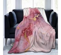 Marble Pattern Blanket 200 x 240 cm Pink Flannel Fluffy Fleece Blankets for Adults, Soft Lightweight Warm Throw Blanket for Bed Sofa and Couch A-0056