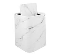 Marble Pattern Multifunctional Use with Moderate Capacity Trash Can with Lid, Plastic Waste Bin Elegant White Marble Design Garbage Container for Living Room and Hotel
