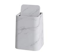Marble Pattern Plastic Trash Can DoubleLayer Swing Lid Design Versatile Waste Bin for Home & Bathroom Small Size White Ideal for Paper & Trash Disposal