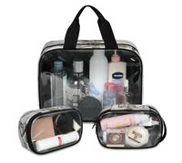 Marble Pattern Travel Makeup Bag for Women Men, Marble Day of The Dead Translucent Cosmetic Bags 3 Pcs Large Shower Wash Pouch Toiletry Cosmetic Toiletries Organizer