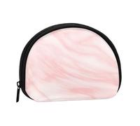Marble Pattern White and Pink MarbleSmall Makeup Sanitary Napkin Storage Bag,Women's Cosmetic Coin Purse