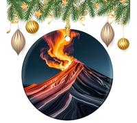 Marble Patterns Resembling Mountain Peaks Ceramic Christmas Ornaments 3 Inch Vintage Hanging Baubles with Gold String for Xmas Tree Decorations Holiday Party Yard Garden Home Decor Festive Keepsake Gi