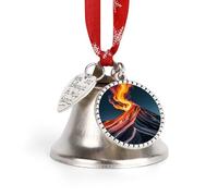 Marble Patterns Resembling Mountain Peaks Christmas Bells Ornaments Sleigh Jingle Bells with Love Pendant And Hanging Rope, DIY Hanging Ornaments for Xmas Tree Wreath Holiday Crafts Home Decoration, S