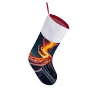 Marble Patterns Resembling Mountain Peaks Christmas Stockings 18 Inch Large Fireplace Hanging Stockings with Soft Plush Cuff & Red Loop for Xmas Tree Festive Holiday Party Favors Gift Home Decor