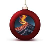 Marble Patterns Resembling Mountain Peaks Christmas Tree Ornaments 1.6 Inch Shatterproof Pc Plastic Balls with Lanyard Baubles Hanging Christmas Ball Ornaments for Xmas Tree Holiday Party Wedding Home