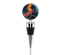 Marble Patterns Resembling Mountain Peaks Wine Stopper Zinc Alloy - Elegant Vacuum Wine Bottle Stoppers with Silicone Seal, Reusable Bottle Sealer for Champagne, Gifts, Bar, Wedding, Holiday Party