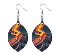 Marble Patterns Resembling Mountain Peaks Wooden Earrings for Women, Vintage Elegant Wood Jewelry, Lightweight Earrings for Wedding, Party, Everyday Jewelry Gift, Star, Wood, wood