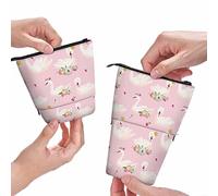 Marble Pen Bag Beautiful Abstract Glitter Marbling Large Pencil Case Big Capacity Pencil Pouch Pencil Holder Rose Gold