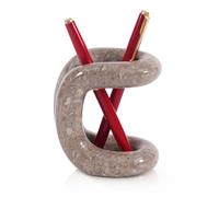 Marble Pen Holder 4" Inch Oceanic Stone Pencil Holder for Desk Accessories & Workspace Organizer - Makeup Brush, Stationary and Tooth Brush Holders for Bathroom