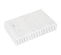 Argon Tableware Marble Placemats - 30 x 20cm - White - Pack of 6 - Rectangle Placemats Dining Mat Table Mat Plate Serving Trays for Appetizers, Lunch, Mains, Parties, Food Presentation
