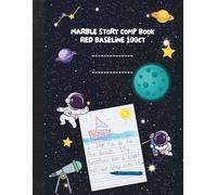 marble primary story comp book red baseline 100ct: Composition Notebook k-2 with Dotted Midline and Picture Space, Handwriting Paper perfect for back ... Ruled, Marble Cover, gift for girls,boy,kids