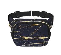 Marble Print Square Double Layer bag Waist Bag Trendy Pack Travel Bag with Adjustable Bel, Black, One Size