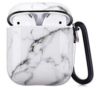 Marble Protective Hard Case Cover Compatible with AirPods 2/1 Generation Skin Portable & Shockproof Women Girls Men with Keychain
