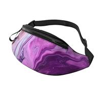 Marble Purple Colorful Fanny Pack for Men Women, Waterproof Sports Waist Bag Fashion Belt Bag Crossbody Bags Hip Bum Bag with Adjustable Strap Large Sling Bag Purse for Travel Hiking