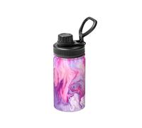 Marble Purple Colorful Print 12 Oz Insulated Double Walled Stainless Steel Metal Water Bottle for Cold Hot Drink