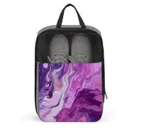 Marble Purple Colorful Shoe Bag Travel Shoe Organizer Water-Resistant Shoe Pouch with Zipper Sneaker Dust Bag, gray, One Size, Modern