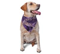 Marble Purple Dog Bandana Pet Scarf Accessories for Small Medium Dogs Cats Photo Prop, Triangle Pet Bandanas Adjustable Puppy Bib Washable Dog Kerchief Puppy Neckerchief