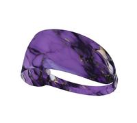 Marble Purple Sports Headband For Men Women Tennis Sweat Band For Workout Sports Headbands Elastic For Running