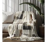 Marble quilted style Sherpa Fleece Blanket Flannel Throw Blanket Soft White-Brown Plush Blanket for Bed Sofa, Warm Winter Bedding for Adults, 220x240 cm