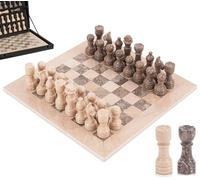 MARBLE RANGE 12" Inches Verona and Oceanic Handmade Chess Sets for Adults - Marble Board Game for Family with Storage Box & 2 Extra Queen, Ideal Travel Chess Set & Home Déco