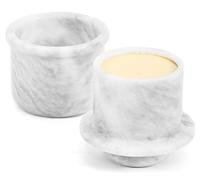 MARBLE RANGE Marble Butter Keeper with Lid Handmade White French Butter Crock for Countertop, 4.25” Butter Dish for Kitchen Decor, Butter Holder for Spreadable Butter Storage