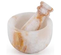 MARBLE RANGE Mortar and Pestle Set 2.5" Inches Handmade Garlic Crusher & Grinder Bowl, Mini Mortar and Pestle for Kitchen - Herb Grinder Spice Grinder (White Onyx)