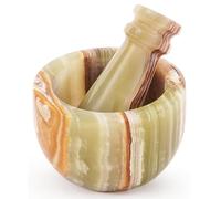 MARBLE RANGE Mortar and Pestle Set 2.5" Inches Handmade Garlic Crusher & Grinder Bowl, Mini Mortar and Pestle for Kitchen - Herb Grinder Spice Grinder (Green)