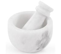 MARBLE RANGE Mortar and Pestle Set 2.5" Inches Handmade Garlic Crusher & Grinder Bowl, Mini Mortar and Pestle for Kitchen - Herb Grinder Spice Grinder (White)