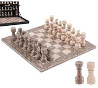 MARBLE RANGE Set 12" Inches Oceanic and Verona Handmade Chess Sets for Adults, Marble Board Game for Family with Storage Box & 2 Extra Queen, Ideal Travel Chess Set & Home Décor