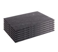 Argon Tableware Marble Placemats - 30cm x 20cm - Black - Pack of 6 - Rectangle Placemats Dining Mat Table Mat Plate Serving Trays for Appetizers, Lunch, Mains, Parties, Food Presentation