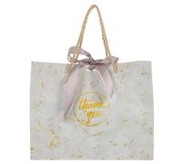 Marble Ribbon Bags Gift Thank You with Wedding Party Use | Paper Boutique Style, Lightweight Portable Design, Strong Bearing Ability, Large Gift Bags Presents