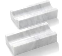 Marble Rolling Pin Holder,Rolling Pin Display Rack,Suitable for Storing Rolling Pin,Pizza Roller,Spoon,Knive,Fork and Other Kitchen Utensils,Set of 2(White Grey)