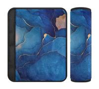 Marble Rose Gold Royal Blue 2 pcs car seat seat Belt Pads Stop seat Belt Cutting into Neck for Bag funda para cinturón de carro